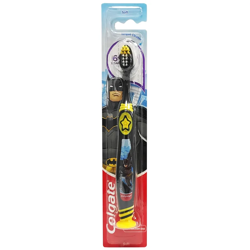 Colgate Batman Soft Toothbrush 6+ Years Οδοντόβουρτσα Μαλακή Σχεδιασμένη για τις Ανάγκες των Παιδιών 6 Χρονών & Άνω  1 Τεμάχιο - Μαύρο