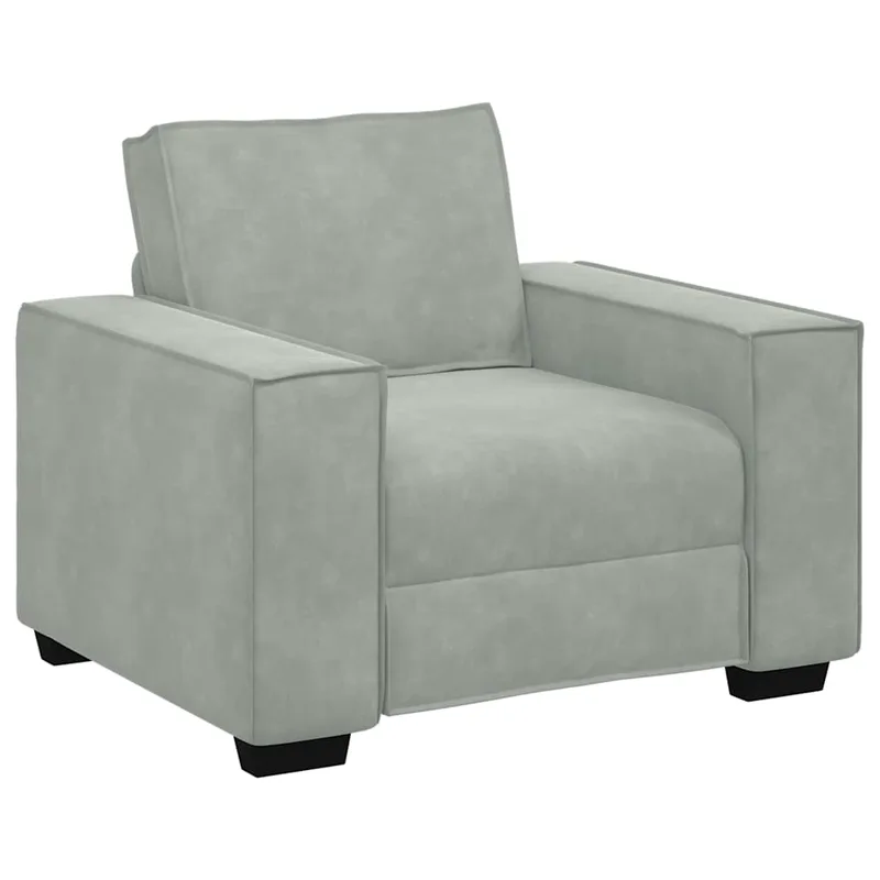 vidaXL Πολυθρόνα Ανοιχτό Γκρι Βελούδινη 100 x 78 x 84 εκ.