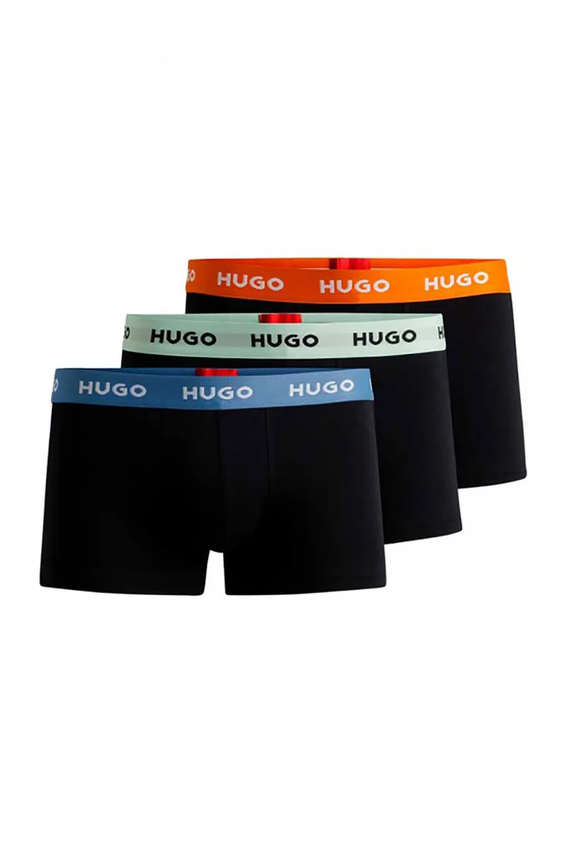 Hugo Boss σετ ανδρικά εσώρουχα boxer με logo tape στο λάστιχο (3 τεμάχια) - 50517878 Μαύρο