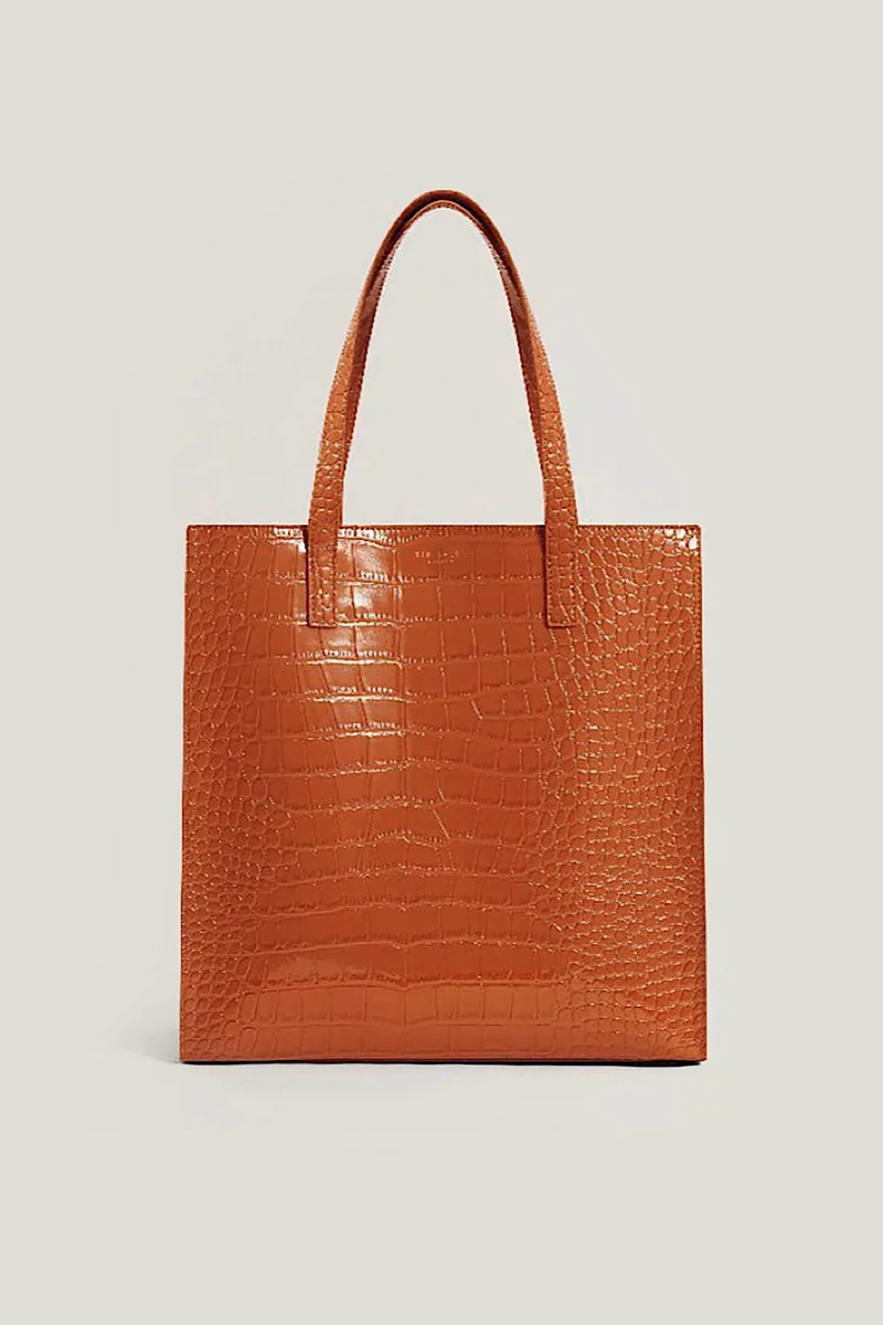 Ted Baker γυναικεία τσάντα ώμου με κροκό σχέδιο "Wenella" - 282817 Κρέμ