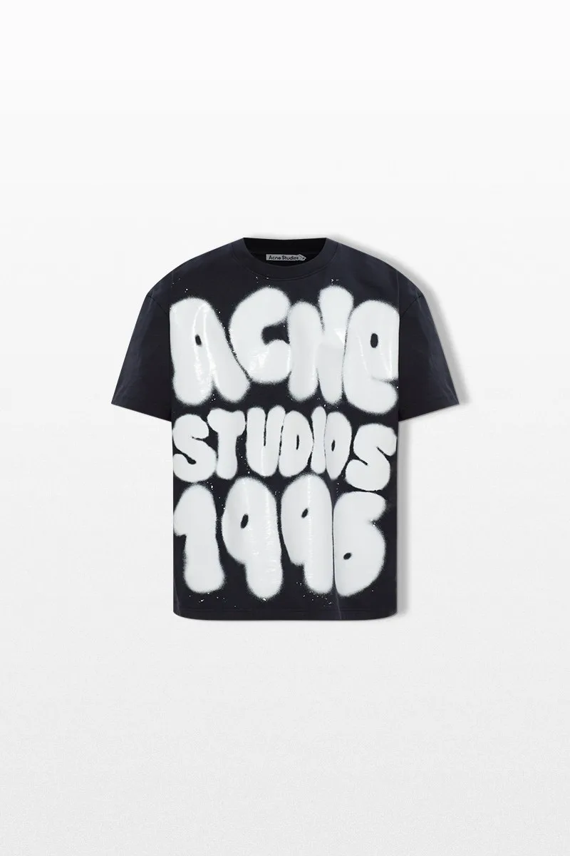 ACNE STUDIOS Ανδρικό Μαύρο Printed Logo T-Shirt