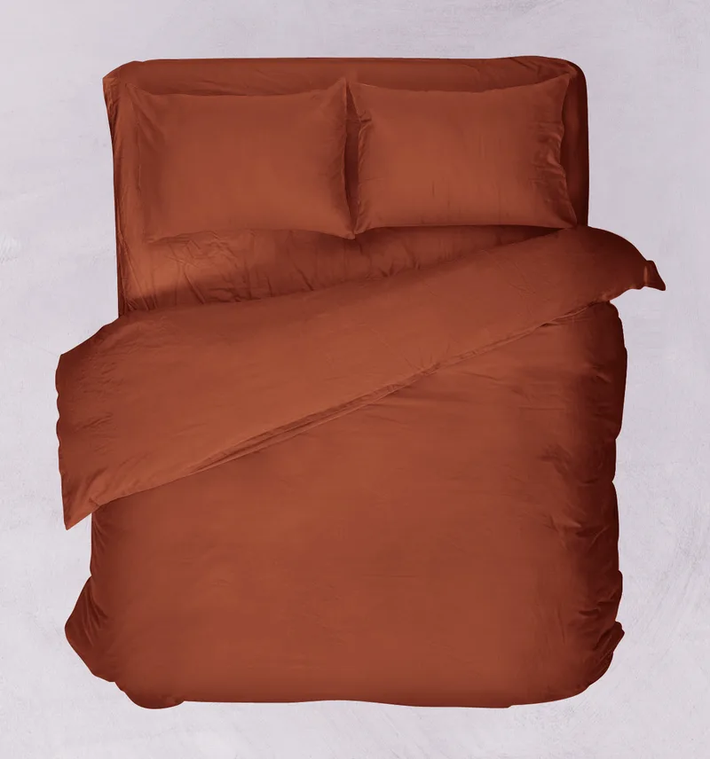 Σεντόνι μεμονωμένο Υ/Δ με λάστιχο (160Χ200+25) BASIC TERRACOTTA, VIOPROS