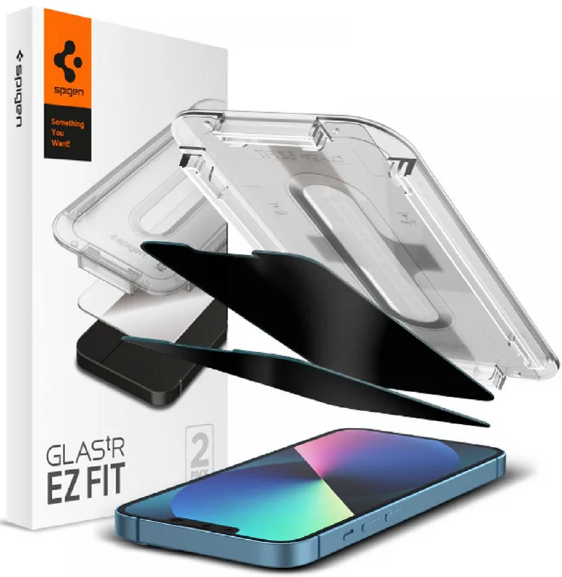Spigen Privacy Tempered Glass GLAS.tR EZ Fit - Αντιχαρακτικό Γυαλί Προστασίας Απορρήτου Οθόνης Apple iPhone 17e / 16e / 14 / 13 / 13 Pro - 2 Τεμάχια (AGL03388)