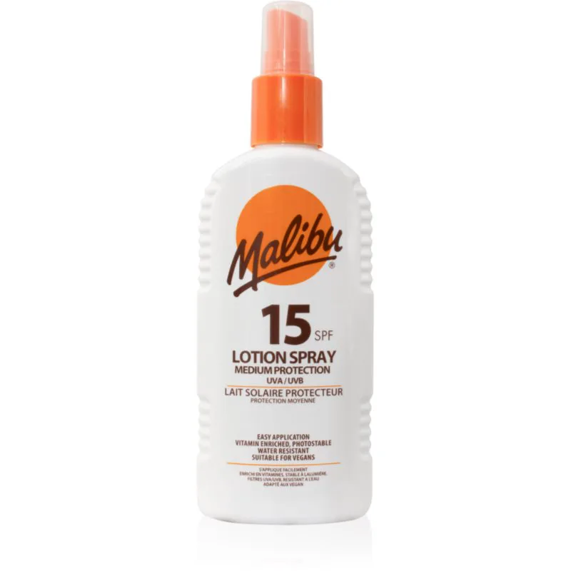Malibu Lotion Spray Medium Protection προστατευτικό σπρέι SPF 15 200 ml