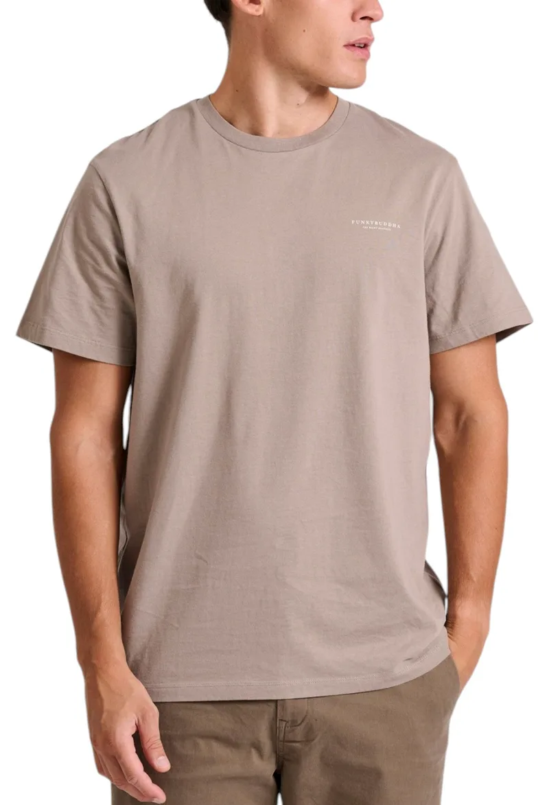 Μπλούζα Κοντομάνικη Funky Buddha Crew-Neck The Essentials FBM010-001-04-CIGAR Ανδρικό