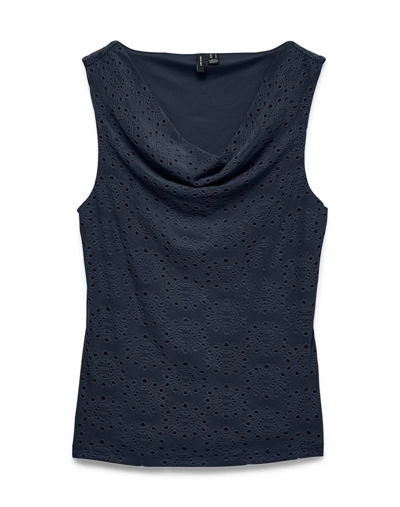 VERO MODA VMTASSA LIV SL WATERFALL TOP JRS 10344366-Navy Blazer DarkBlue