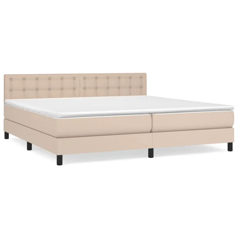 vidaXL Ξ�Ο�εβάτι Boxspring ΞΌΞµ ΣτΟ�Ο�ΞΌΞ± Ξ�απουτσίνο 200x200ΞµΞΊ.Ξ±Ο€Ο� Συνθ.Ξ”ΞΟ�ΞΌΞ±