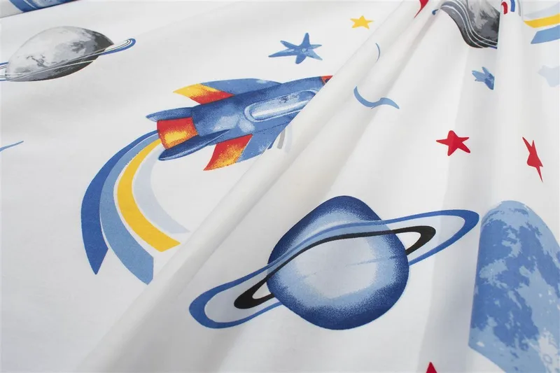 Σεντόνι Λίκνου Dimcol Space Mission 184 80x110 White-Blue
