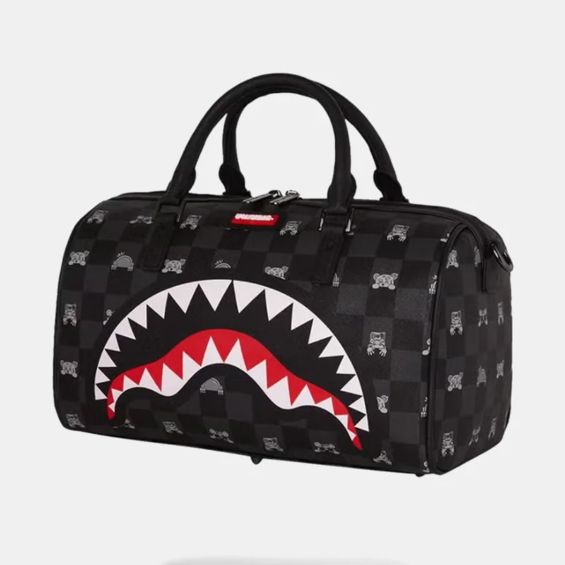 Sprayground Gray Peeking Character Check Duffle Τσάντα Ταξιδιού (9000278215_1523)
