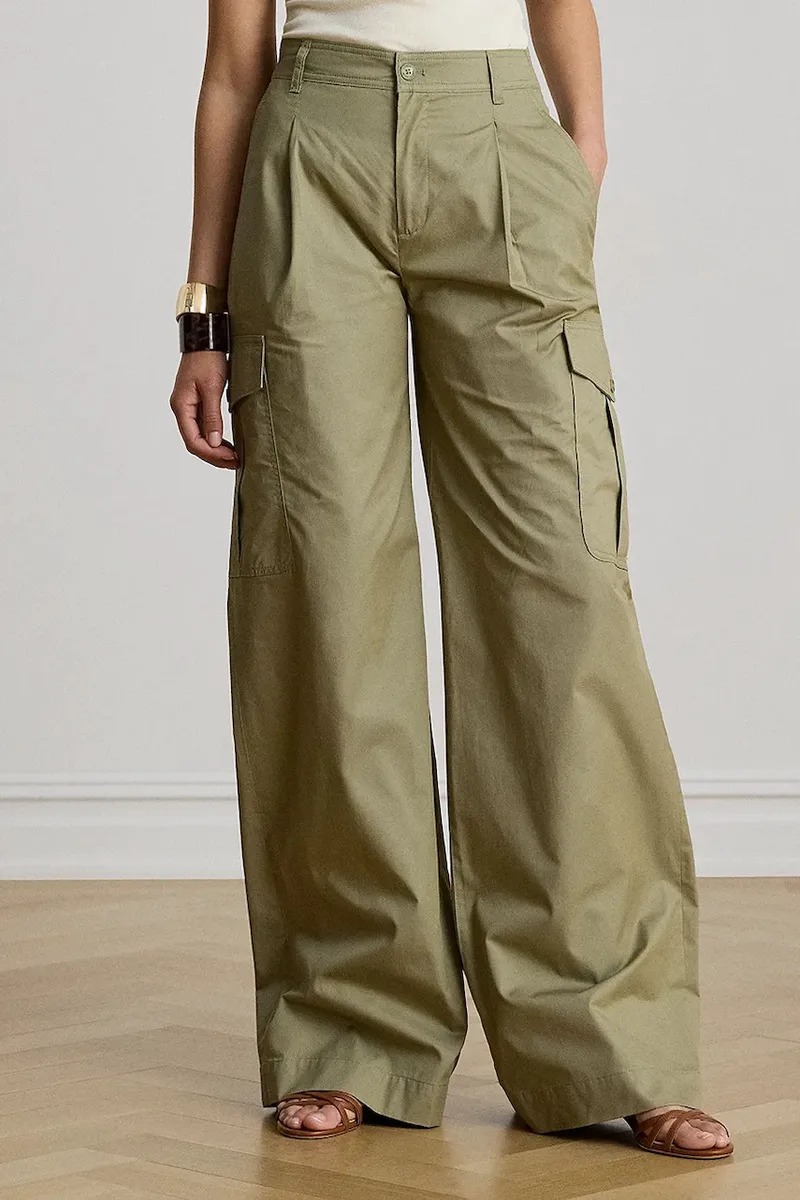 Lauren Ralph Lauren παντελόνι cargo γυναικείο βαμβακερό