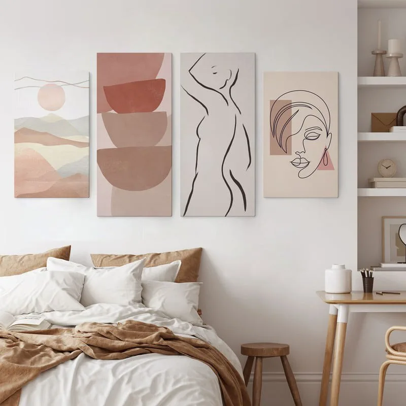 Τετράπτυχος Πινακας σε καμβά PINK ELEGANCE