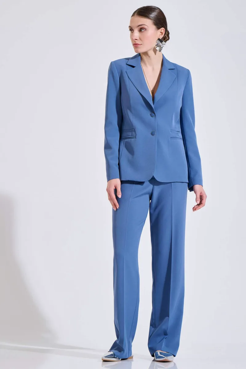 Bill Cost γυναικείο παντελόνι μονόχρωμο Classic Straight Fit - 10-031079-0 Μπλε Σκούρο