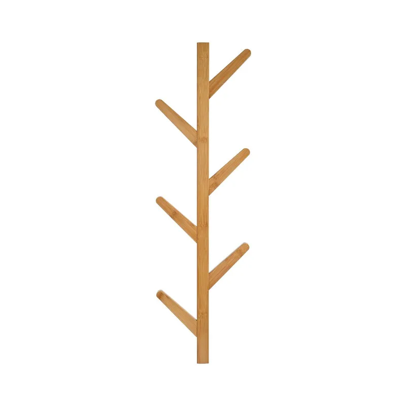 Estia Κρεμάστρα Τοίχου Bamboo Κάθετη 6 Θέσεων Με Πλακέ Γάντζους