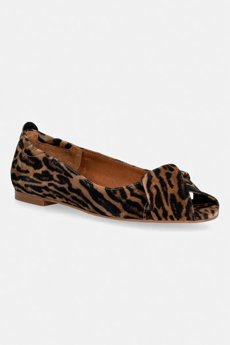 Billi Bi μπαλαρίνες σουέτ Leopardo cuoio suede
