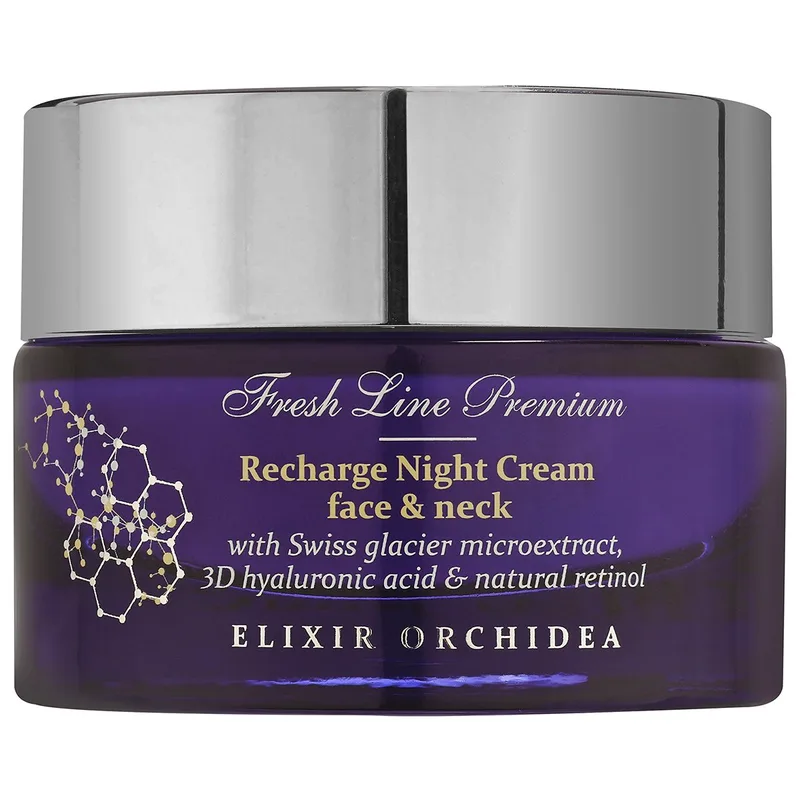 Fresh Line Premium Elixir Orchidea Recharge Night Cream Face & Neck Πολυτελή, Βελούδινη Αντιγηραντική Κρέμα Νύχτας για Πρόσωπο & Λαιμό Φυσικής Σύνθεσης για Ολική Επανόρθωση της Επιδερμίδας 50ml