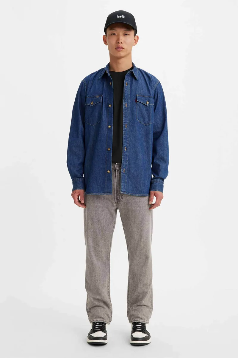 Levi's® ανδρικό τζην βαμβακερό παντελόνι με logo patches πίσω "551Z™" (32L) - 2476700-51-32 Γκρι