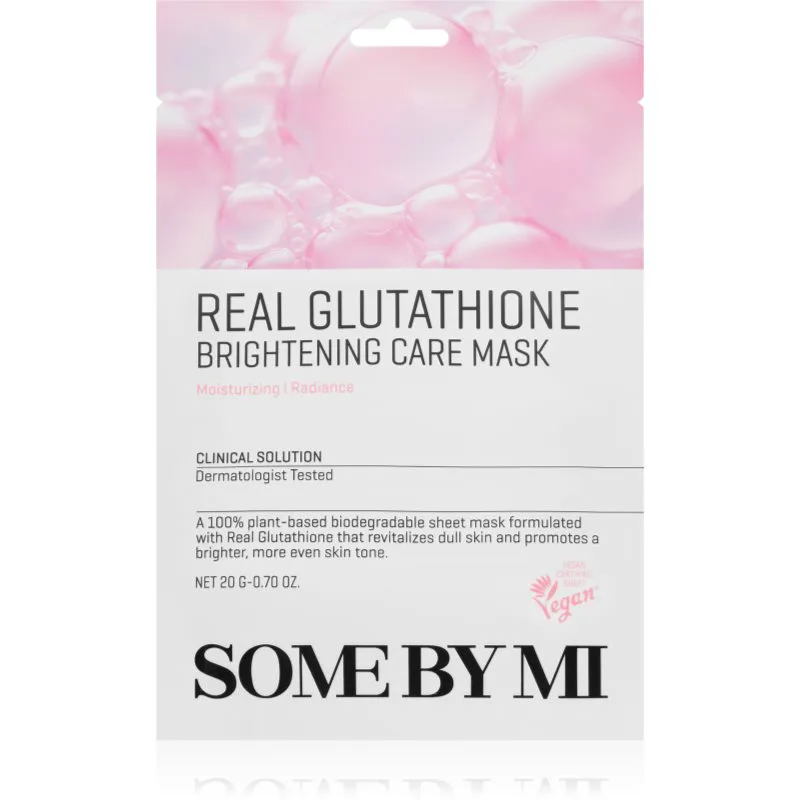 Some By Mi Clinical Solution Glutathione Brightening Care Mask λαμπρυντική υφασμάτινη μάσκα λάμψης για ενοποίηση τόνου της απόχρωσης δέρματος 20 γρ