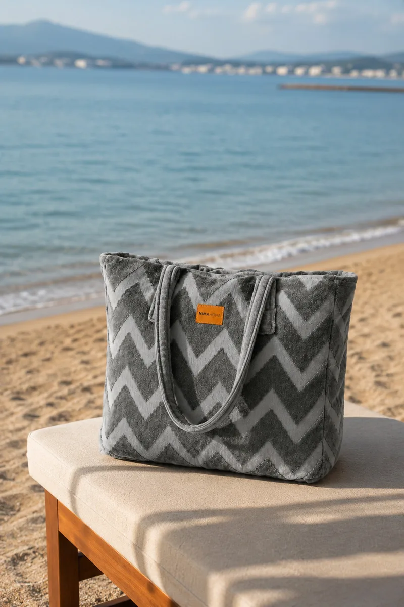 Τσαντα Θαλασσης Vida Dark Gray Nima 60x0x46cm Μονόχρωμο