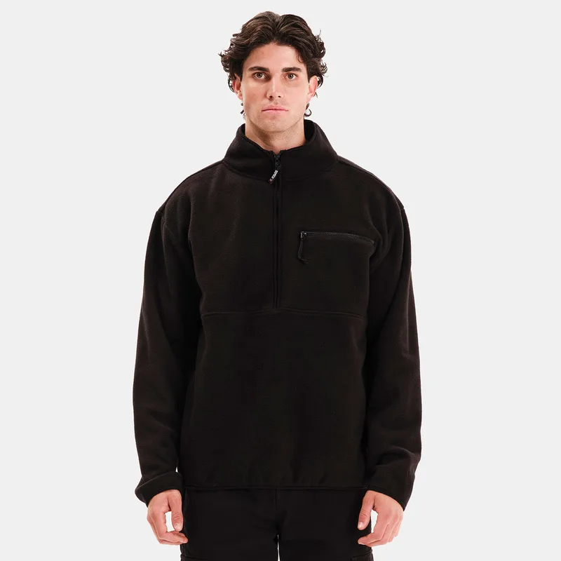 EMERSON MEN'S HALF ZIP FLEECE ΜΑΥΡΟ