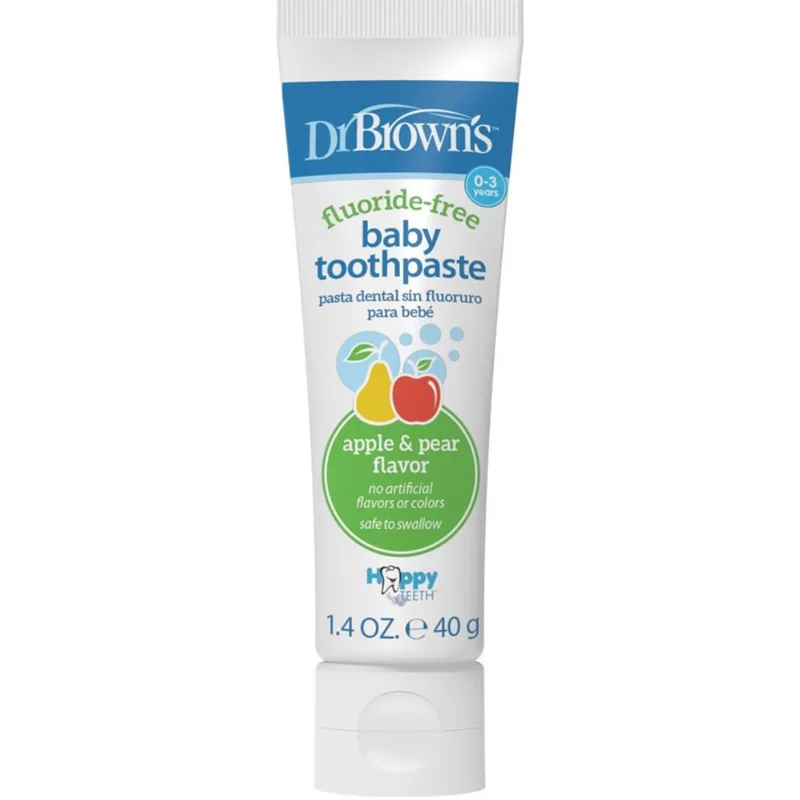 Dr.Browns Fluoride-Free Baby Toothpaste Βρεφική Οδοντόκρεμα Χωρίς Φθόριο 40g, Μήλο - Αχλάδι