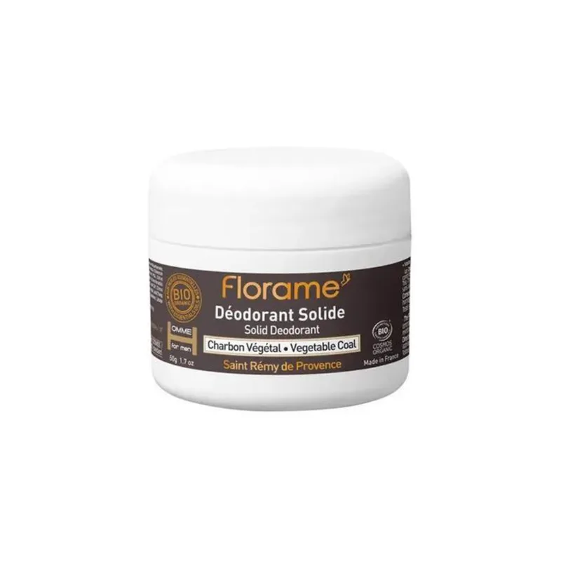 Florame Solid Vegetable Charcoal Deodorant for Men 50ml