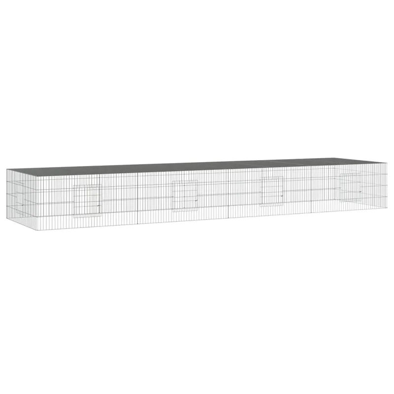 vidaXL Κλουβί Κουνελιών 4 Πάνελ 433x109x54 εκ. από Γαλβανισμένο Σίδερο