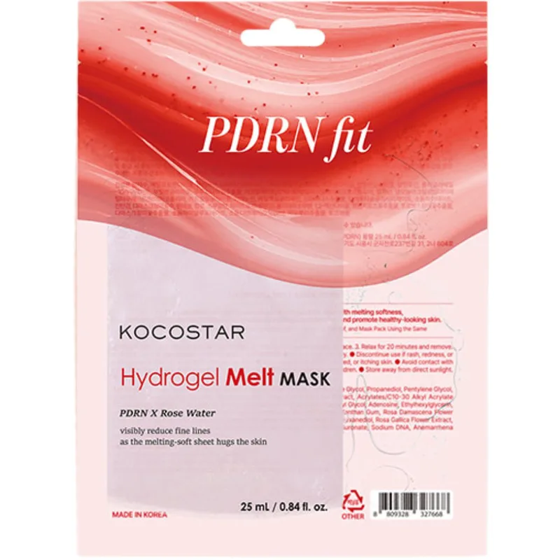 Kocostar Pdrn Fit & Rose Water Hydrogel Melt Mask Ενυδατική Μάσκα Προσώπου για Ορατή Μείωση των Λεπτών Γραμμών 25ml