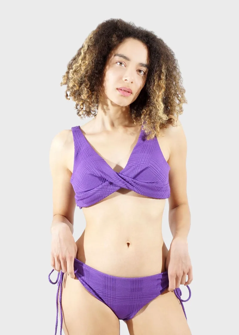 Γυναικείο set μαγιό μονόχρωμο bikini ρυθμιζόμενο πλαϊνό B CUP ΜΩΒ