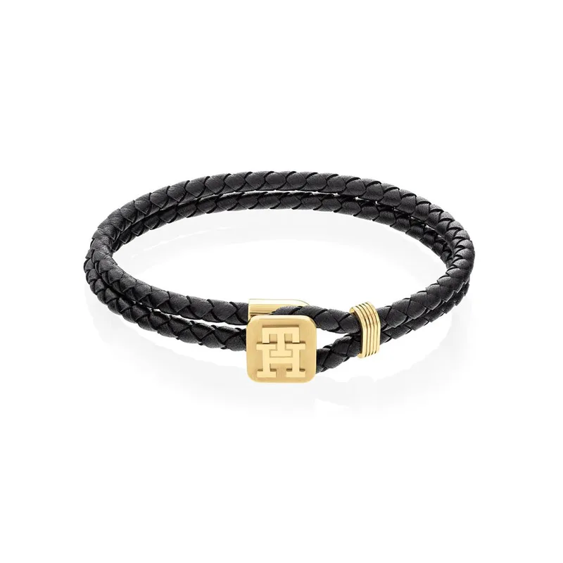 TOMMY HILFIGER Βραχιόλι Από Δέρμα Και Επιχρυσωμένο Ανοξείδωτο Ατσάλι 2790531