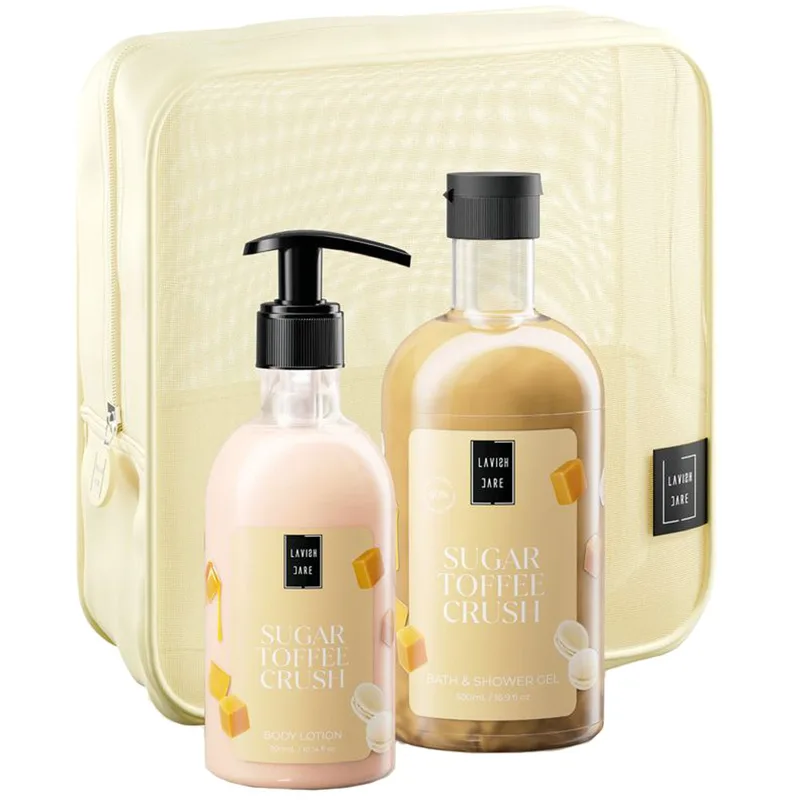 Lavish Care Promo Sugar Toffee Crush Bath & Shower Gel 500ml & Body Lotion 300ml & Νεσεσέρ 1 Τεμάχιο