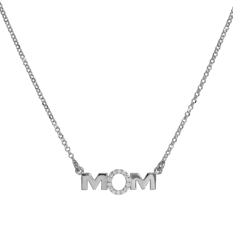 Ασημένιο κολιέ MOM 925 με πετράτο γράμμα 051414 051414 Ασήμι