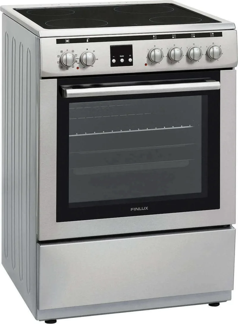 Finlux FLCM 6000A IX Κουζίνα 56lt με Κεραμικές Εστίες Π60εκ, Α, Inox FLCM 6000A IX