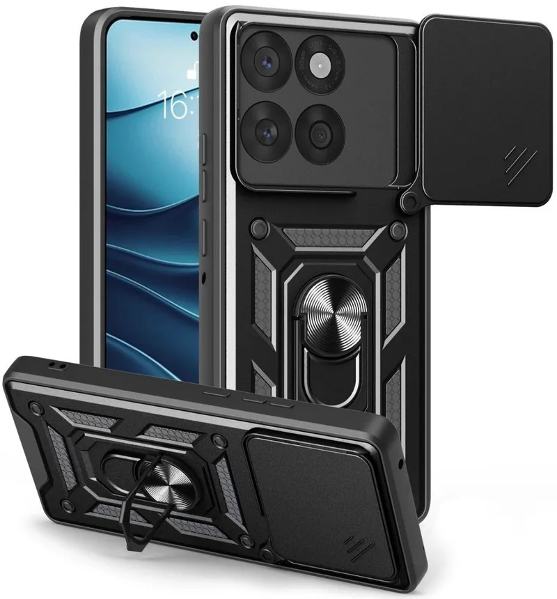 Θήκη Motorola Edge 60 / Edge 60 Fusion Tech-Protect Camshield Pro Ανθεκτική με Κάλυμμα για την Κάμερα & Ring Holder - Black (5906302363841)