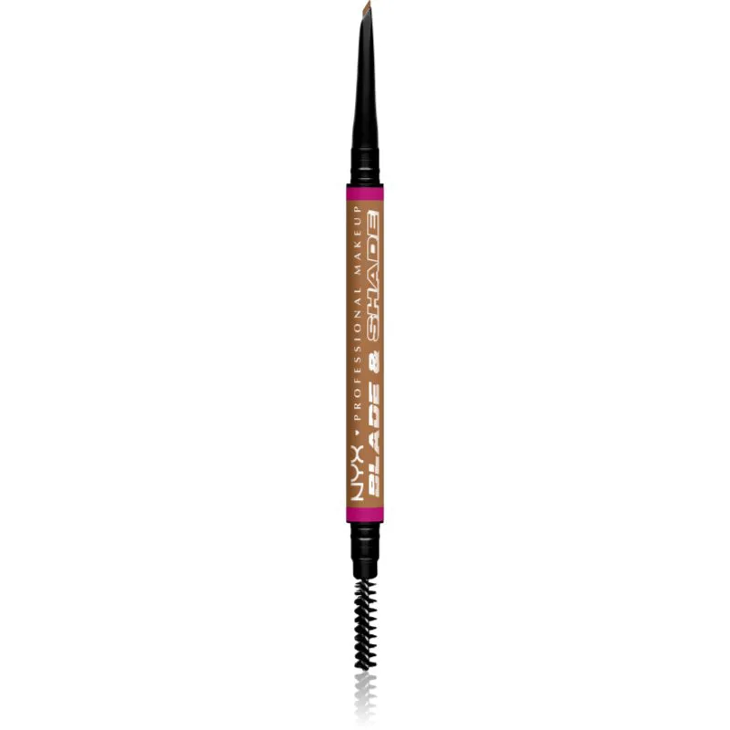 NYX Professional Makeup Blade & Shade μολύβι για τα φρύδια με βούρτσα απόχρωση 01 Ash Blonde 0.06 γρ