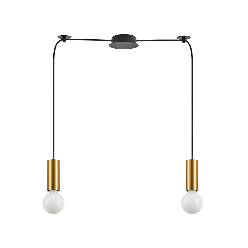 Φωτιστικό Οροφής Δίφωτο Homelighting Adept Tube 77-8570 Χρυσό Matt