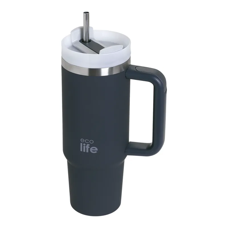 EcoLife Θερμός Ποτήρι Ανοξείδωτο Stormy Sea Με Καλαμάκι 900ml