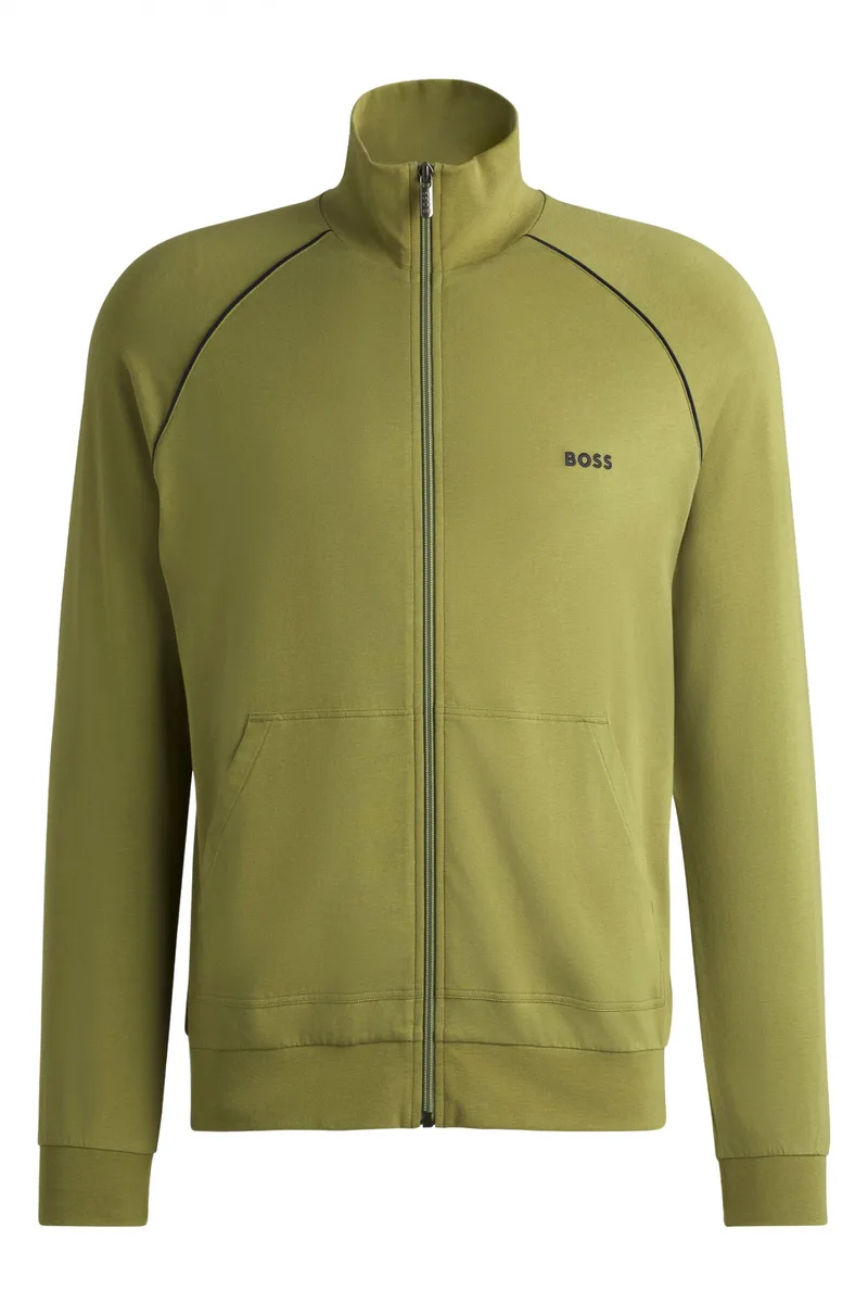 BOSS HOMEWEAR ΦΟΥΤΕΡ ZIPHOOD MIXMATCH JACKET Z ΧΑΚΙ