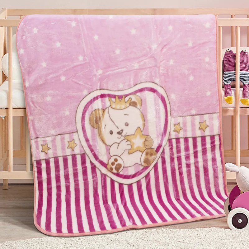 Κουβέρτα Βελουτέ Κούνιας 110x140 Beauty Home 5255 Bear Lilac 110x140