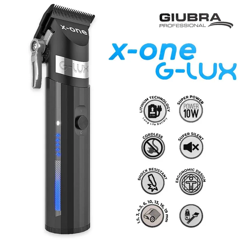 Giubra X-One hair clipper, black, fixed head, 440 Japanese steel