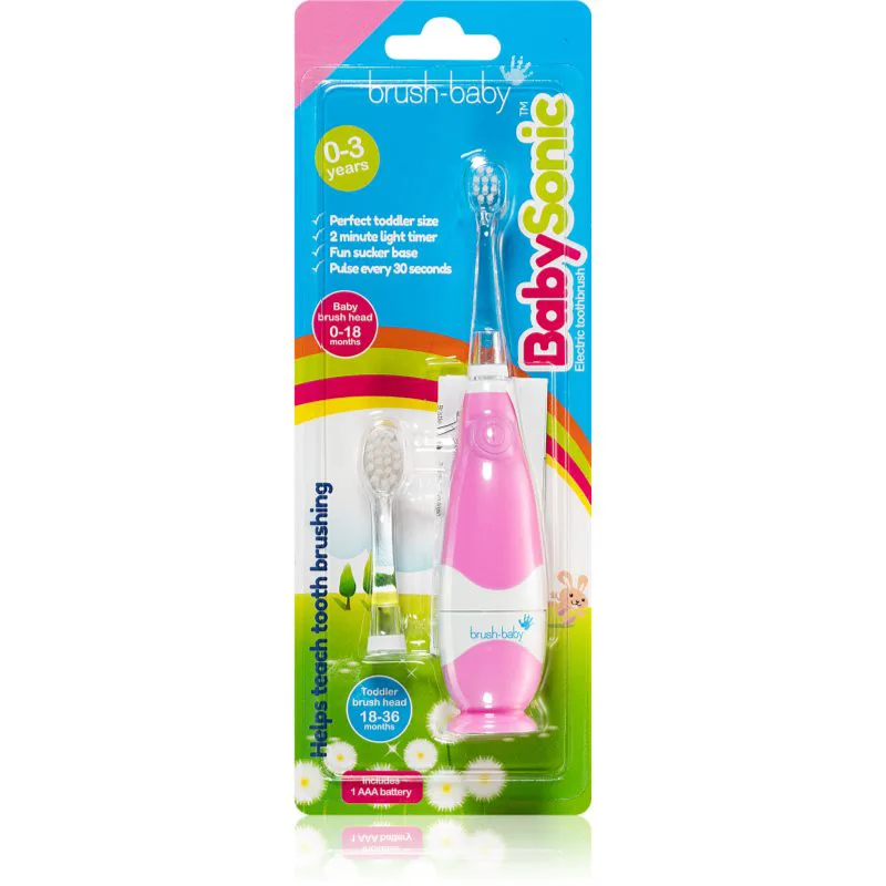 Brush Baby BabySonic ηλεκτρική οδοντόβουρτσα για παιδιά 0 – 36 μήνες Ροζ 1 τμχ
