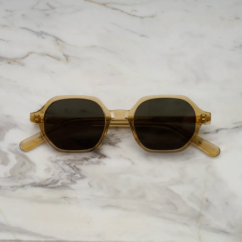 TYLER A13EP12 - TYLER - CHAMPAGNE - GREEN Sunglasses | Champagne | Green Shades | Explicit Poets Sunglasses