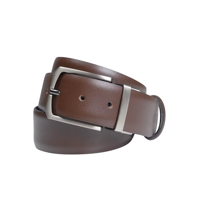 Prince Oliver Formal Ζώνη Διπλής Όψης Καφέ 100% Leather