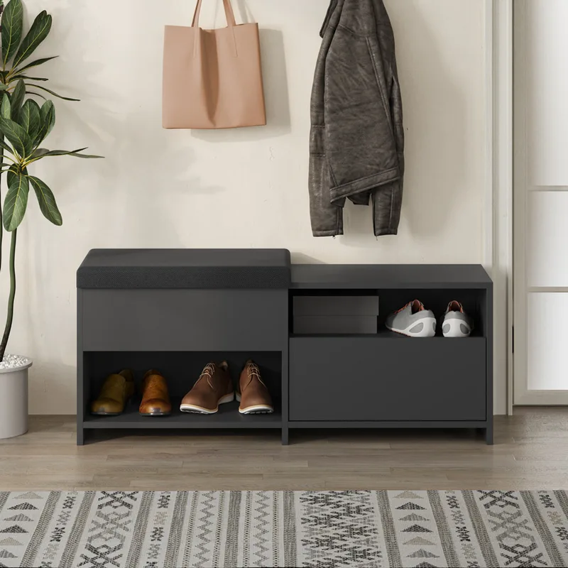 Παπουτσοθήκη Filux Bench - Anthracite 855Dte5159 (120,3x51x40,5 cm)