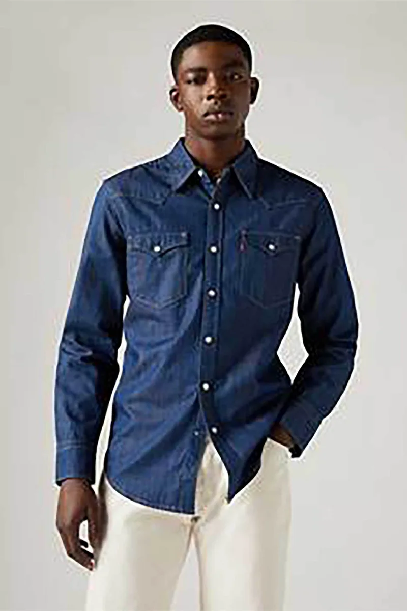 Levi's® ανδρικό denim πουκάμισο Red Cast Rinse Standard Fit "Barstow Western" - 857440000 Denim Blue Σκούρο