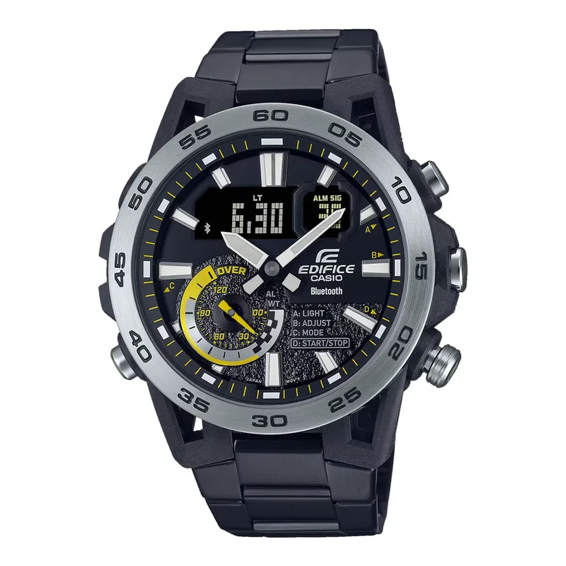 CASIO Edifice Sospensione Dual Time Chronograph Black Stainless Steel Bracelet ECB-40DC-1AEF