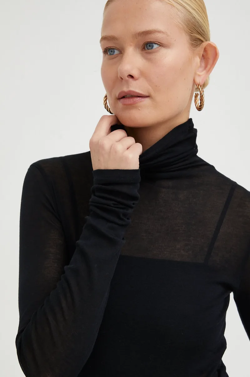 Βαμβακερή μπλούζα με μακριά μανίκια American VintageT-SHIRT ML COL ROULE