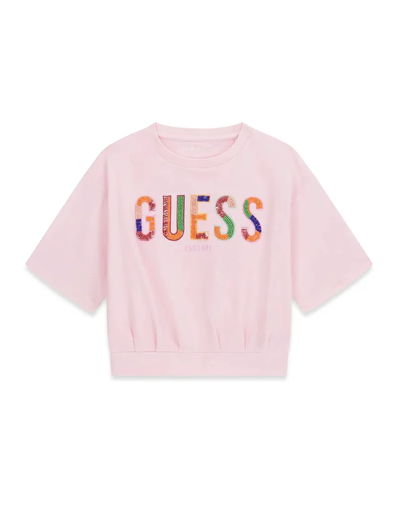 GUESS OVERSIZE BOXY SS T-SHIRT ΜΠΛΟΥΖΑ ΠΑΙΔΙΚΟ GIRL J6GI16K6YW4-G67D LightPink