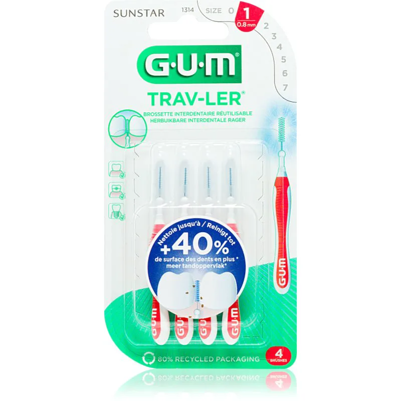 G.U.M Trav-Ler Interdental μεσοδόντια βουρτσάκια 0,8 mm 4 τμχ