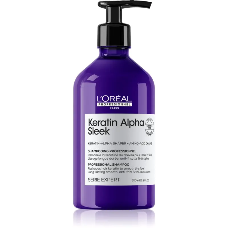 L’Oréal Professionnel Serie Expert Keratin Alpha Sleek σαμπουάν για μαλλιά με λεία όψη 500 ml