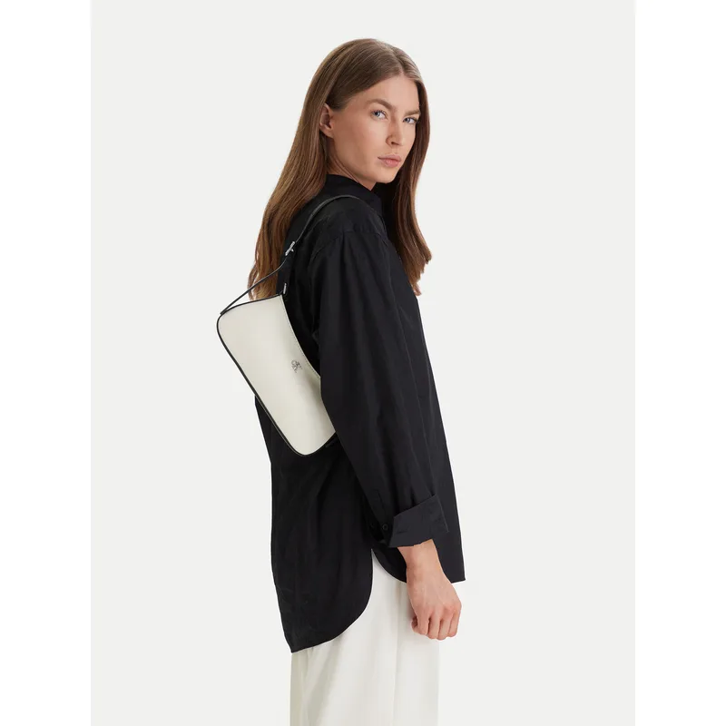 Τσάντα Calvin Klein Ck Canvas Small Shoulder Bag LV04F3347G Λευκό